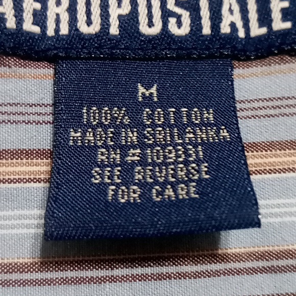 Aeropostale Mens Button-Down Dress Shirt Used Pre-owned MEDIUM Casual Work - Picture 7 of 7